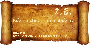 Kürschner Barnabás névjegykártya
